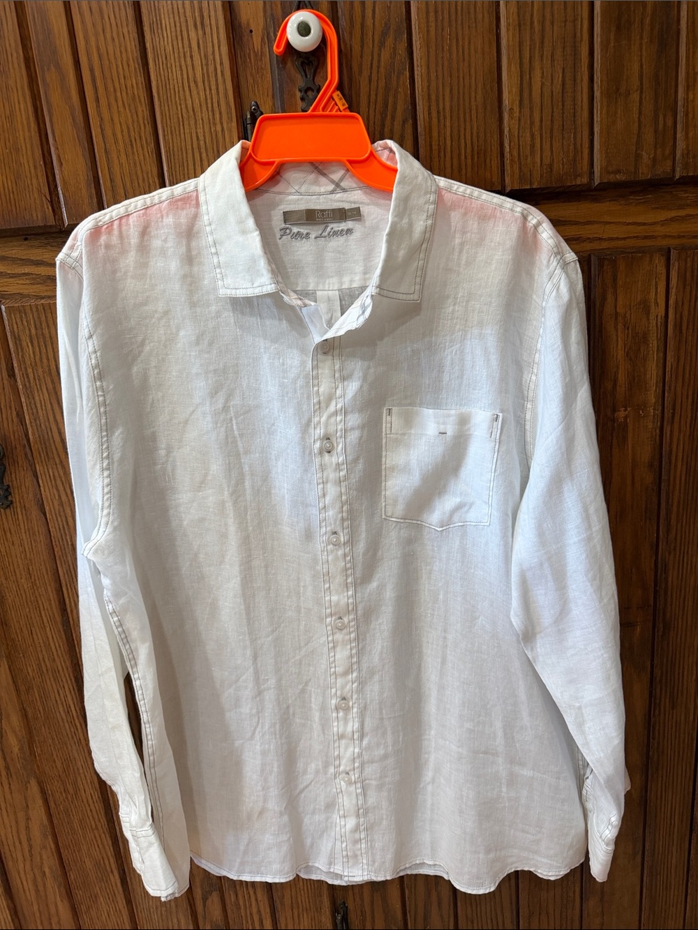 Raffi white linen button front shirt - size XXL